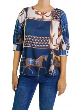 Blusa manica 3/4 fantasia